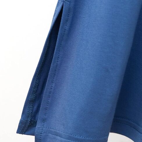 قميص نوم رجالي من ASHER FASHION قميص نوم قطني مشروط برقبة على شكل V وأكمام قصيرة PJ ملابس نوم طويلة ناعمة قميص نوم فضفاض in Kuwait