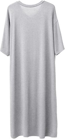 قميص نوم رجالي من ASHER FASHION قميص نوم قطني مشروط برقبة على شكل V وأكمام قصيرة PJ ملابس نوم طويلة ناعمة قميص نوم فضفاض in Kuwait