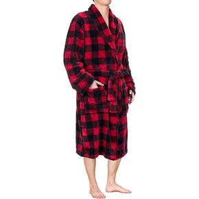 PAVILIA Mens Robe, Soft Robe for Men, Fleece Warm Long Bathrobe for Bath Shower Spa