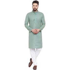 Maple Clothing Men's Kurta Pajama Cotton Self Design Indian Evening Dress