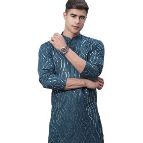 Sojanya (Since 1958, Men's Pure Cotton Grey designer ONLY Long Kurta in Kuwait