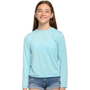 INGEAR Girls Long Sleeve Rash Guard Swim Shirt Outdoor Sports Shirt Lightweight Athletic Tee Protective Quick Dry
