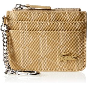 Lacoste Women's Daily Lifestyle Zip Card Holder, VIENNOIS Beige, One Size in Saudi Arabia