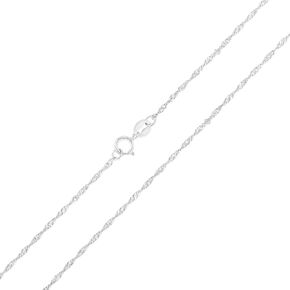 Ioka - Solid 14K Gold 1.2mm Singapore Chain Necklace with Spring Ring Clasp in Yellow, White and Tri Color