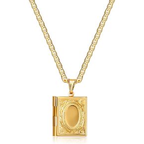 Barzel 18K Gold Plated Locket Necklace Photo Book Necklace - Made in Brazil in Saudi Arabia