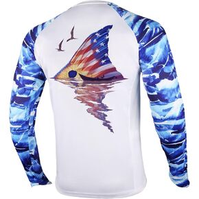 Palmyth Fishing Shirt for Men Long Sleeve Sun Protection UV UPF 50+ T-Shirts with Pocket in Saudi Arabia