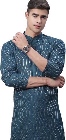 Sojanya (Since 1958, Men's Pure Cotton Grey designer ONLY Long Kurta in Kuwait