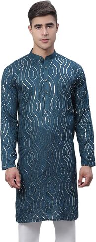 Sojanya (Since 1958, Men's Pure Cotton Grey designer ONLY Long Kurta in Kuwait