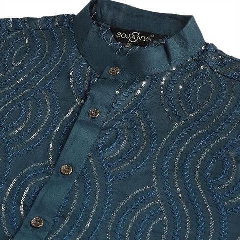 Sojanya (Since 1958, Men's Pure Cotton Grey designer ONLY Long Kurta in Kuwait