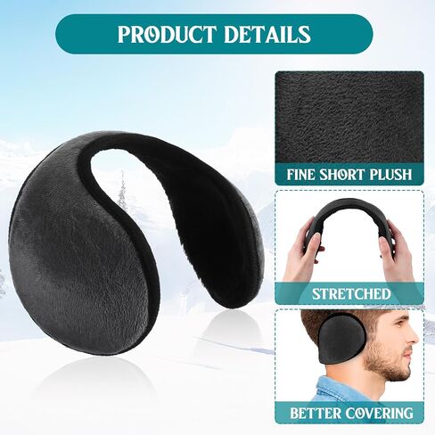 Liitrsh 24 Pcs Fleece Ear Warmers Classic Multicolor Winter Earmuffs Wrap Outdoor Windproof Winter Ear Muffs Ear Covers for Winter Men Women Unisex, 8 Colors in Saudi Arabia