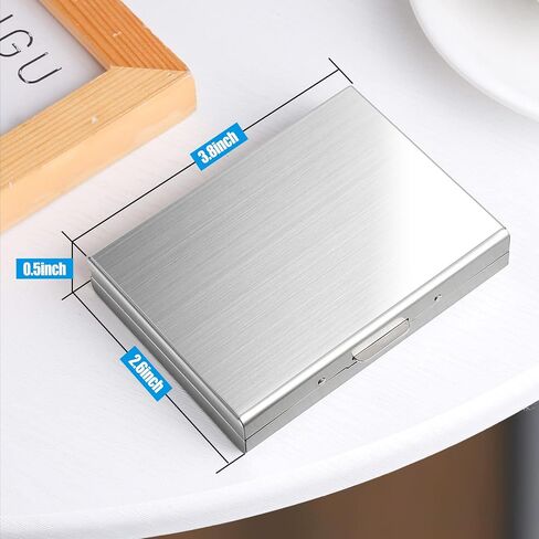 RFID Blocking Credit Card Holder Slim Metal Credit Card Wallets Stainless Steel Card Case Portable Business Card organizer for Women or Men (Black),MCC-0716 in Kuwait