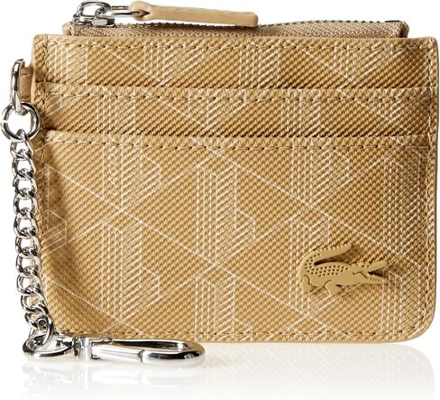 Lacoste Women's Daily Lifestyle Zip Card Holder, VIENNOIS Beige, One Size in Saudi Arabia