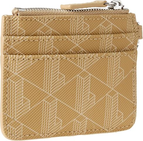 Lacoste Women's Daily Lifestyle Zip Card Holder, VIENNOIS Beige, One Size in Saudi Arabia