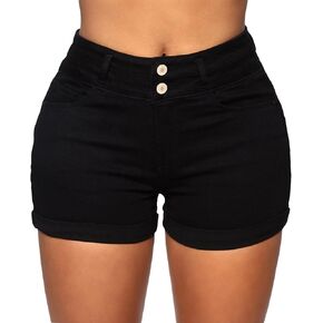 Romastory Womens High Waisted Jean Shorts Comfy Stretchy Workout Denim Shorts for Women