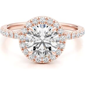 خاتم خطوبة من GLAM AND GEMS 1/2 قيراط من الماس و2 قيراط من المويسانتي للنساء من الذهب الأبيض/الأصفر/الوردي عيار 14 قيراط (D-E، VS، cttw) مقاس 5.5 إلى 8 (10) in Kuwait