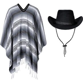 KAIPUTE Western Cowboy Costume Men's Cloak Hat for Adult Halloween Party Cosplay in Saudi Arabia