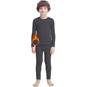 MANCYFIT Thermal Underwear for Boys Fleece Lined Long Johns Set Kids Base Layer Ultra Soft in Saudi Arabia