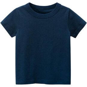 PTPUKE Kids' Tees Crewneck Cotton Solid T-Shirts Boys Girls Short Sleeve Toddler Comfort Soft T-Shirt Undershirt Tops