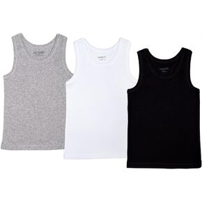ORGANICKID Boys Organic Cotton Tank Top Sleveless Undershirts Toddler Underwear 3 Pack Tees