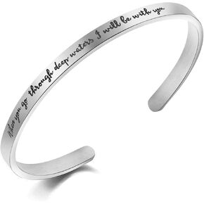 𝐂𝐡𝐫𝐢𝐬𝐭𝐢𝐚𝐧 𝐁𝐫𝐚𝐜𝐞𝐥𝐞𝐭𝐬 for 𝐖𝐨𝐦𝐞𝐧 Inspirational Religious Gifts for Her Bible Verse Bapstism Jewelry Cuff Bangle