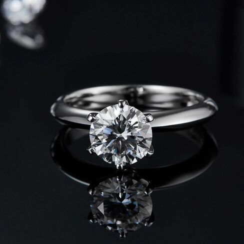 ROSE N SILVER Diamond Wedding Anniversary Band for Women, Round Diamond Engagement Ring For Women - wife/girlfreind/Birthday gift in Saudi Arabia