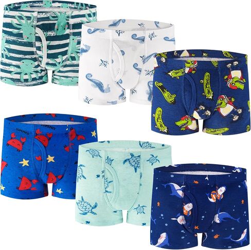 JAHSIYI 100% Cotton Boys Boxer Briefs Tagless Toddler Underwear (6-Pack) in Saudi Arabia
