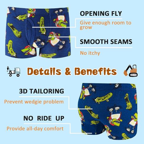 JAHSIYI 100% Cotton Boys Boxer Briefs Tagless Toddler Underwear (6-Pack) in Saudi Arabia