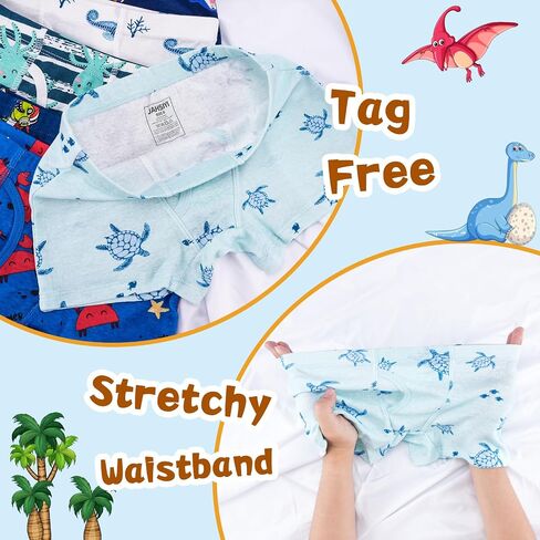 JAHSIYI 100% Cotton Boys Boxer Briefs Tagless Toddler Underwear (6-Pack) in Saudi Arabia