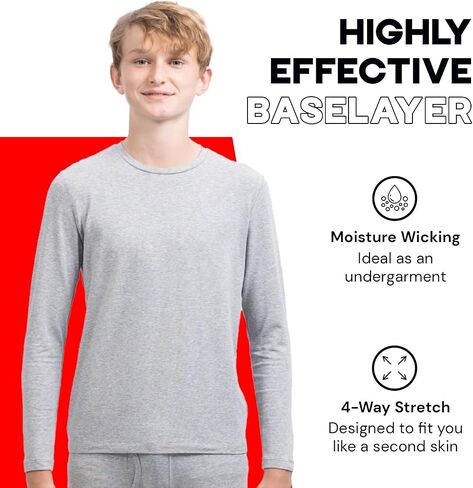 HEAT ULTRA Boys Thermal Lightweight Long Sleeve Crew Neck Top in Saudi Arabia