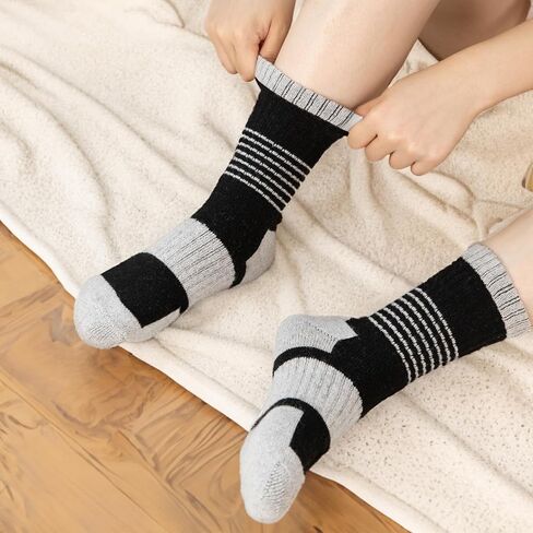 Comfoex Kids Wool Socks for Boys Girls Winter Warm Thermal Socks Thick Cozy Socks For Kids 4-6 6-8 8-10 Years Old 6 Pairs in Kuwait
