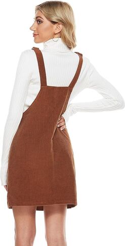 Tanming Women's Corduroy A Line Cute Jumper Pinafore Bib Overall Mini Dress Skirt in Saudi Arabia