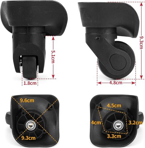 Luggage Wheels Replacement Kit, Spinner 360 Degree Wheels for Travel, Suitcase Plastic Repair Wheel Set, Mute Wheels Pack of 2 in Kuwait