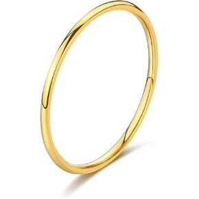 Honsny 1-8mm 14K خاتم الذهب الفرقة للنساء الرجال عصابات الزفاف الذهب التراص خواتم بسيطة عادي قبة تكويم الذهب بيان الإبهام البنصر حجم 6-12