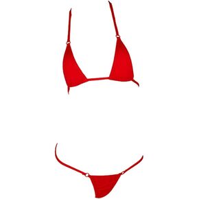 LinvMe Women's Extreme Sexy Hot Silk Micro Bikinis Set Mini Thong Swimwear