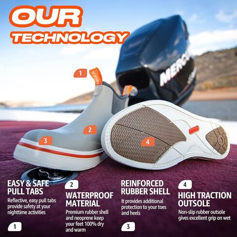 HISEA Women's Ankle Rain Boots, Rubber Fishing Deck Boots, Garden Boots for Women Waterproof in Saudi Arabia