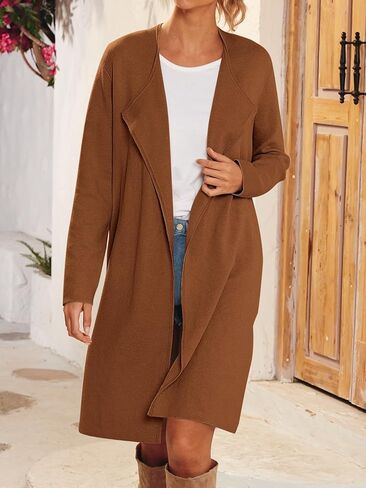 LILLUSORY Women's Long Wool Cardigan Sweaters Oversized Fall Dressy Coatigan Light Casual Jackets Knit Winter Coats in Kuwait