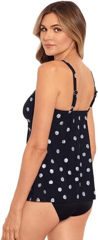 ملابس سباحة نسائية مقاس كبير من Miraclesuit Pizzelles Love Knot Tummy Control Underwire Bra Tankini Top in Kuwait