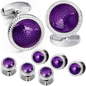 HAWSON Mens Cufflinks and Tuxedo Studs Set in Gift Box, Easy to Wear, Gifts or Jewelry for Men, Wedding Accessories, Designed