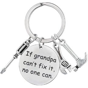 XGAKWD Dad Papa Funny Keychain Gift for Fathers Day, If My Dad Can't Fix It We're All Screwed, Christmas Birthday Key Chain for Father