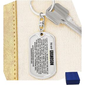 To My Grandson, Remember Whose Grandson You Are,Unique Personalized Keychain, From Grandma Inspirational Keyring for Boy (Stainless Steel) in Kuwait