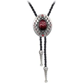 JPJZY BRBAM Oval Shape Totem Element Bolo Tie Native American Indian Art Bolo Necktie Necklace in Saudi Arabia