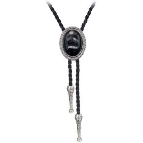 BRBAM Oval Natural Stone Pendant Bolo Tie Necklace Retro Gothic Style Necktie Necklace Gift in Saudi Arabia