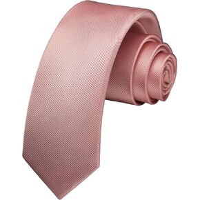 HISDERN Solid Color Ties for Men 2.17'' Skinny Necktie Formal Busines Woven Satin Thin Silk Silm Mens Tie Wedding Party in Saudi Arabia