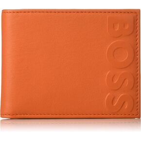 BOSS Men's Embossed Logo Leather Bi Fold 6 Slot Card Case in Saudi Arabia