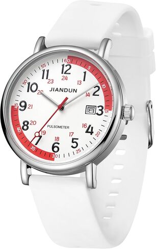 JIANDUN Waterproof Nurse Watch for Medical,Professionals,Students,Women Men, 24 Hour with Second Hand, Military Time Easy to Read Dial in Saudi Arabia