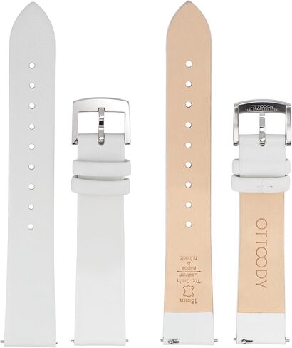 OTTOODY Leather Watch Bands Quick Release Watch Straps, Elegant & Ultra-Soft Top Grain Leather Watch Band for Women Men, Choice of Color & Width - 12mm 14mm 16mm 18mm 20mm 22mm for Watch & Smartwatch in Kuwait