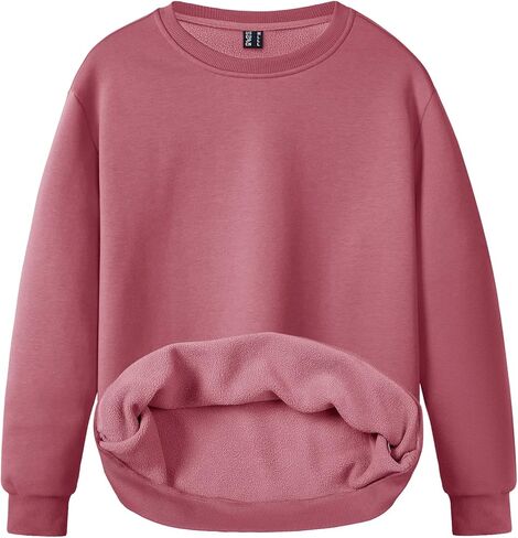 BIYLACLESEN Men's Crewneck Fleece Sweatshirt Long Sleeve Soft Cotton Pullover Tops Winter Warm Underwear Sweatshirts in Kuwait