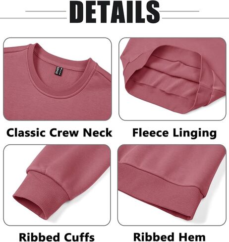 BIYLACLESEN Men's Crewneck Fleece Sweatshirt Long Sleeve Soft Cotton Pullover Tops Winter Warm Underwear Sweatshirts in Kuwait