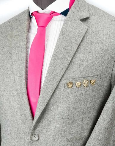 Knighthood Men's Set of Lion and Jaguar Lapel Pin Gold in Saudi Arabia
