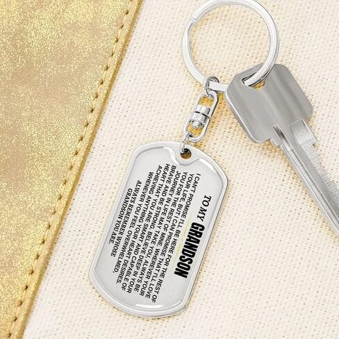 To My Grandson, Remember Whose Grandson You Are,Unique Personalized Keychain, From Grandma Inspirational Keyring for Boy (Stainless Steel) in Kuwait